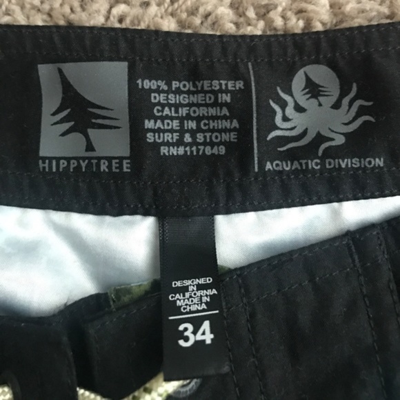 Mens Hippy Tree Board Shorts Size 34 - Picture 3 of 4